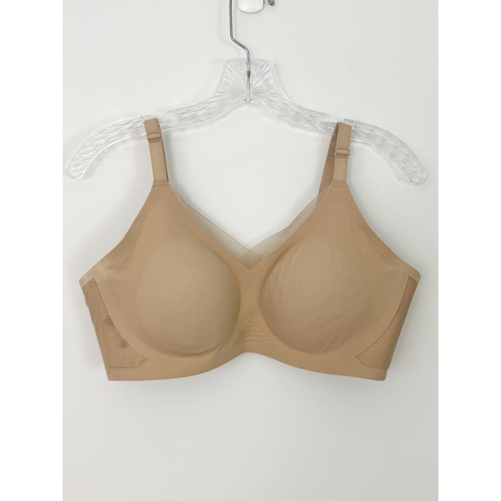 HoneyLove Crossover Bra Womens XL 38D/DD Tan Wireless Padded Full Coverage